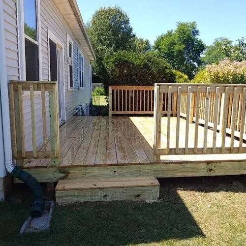 wood deck attached to a home